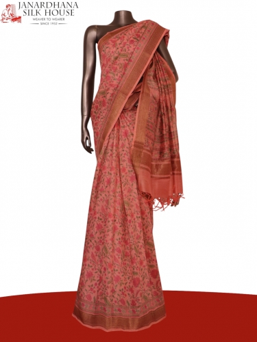 Pure Floral Tussar Silk Saree